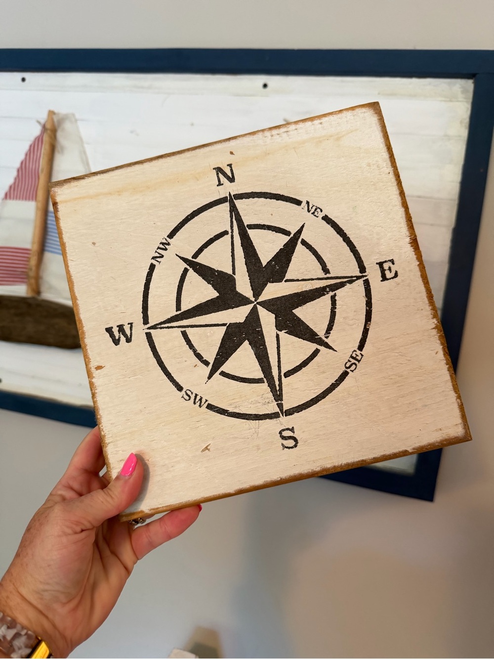 Wooden Nautical/Compass Decor